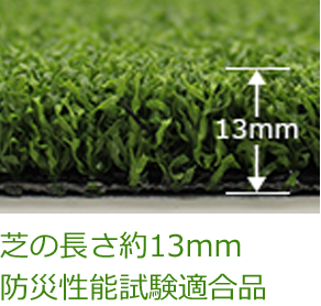 芝の長さ約13mm
                                        防災性能試験適合品